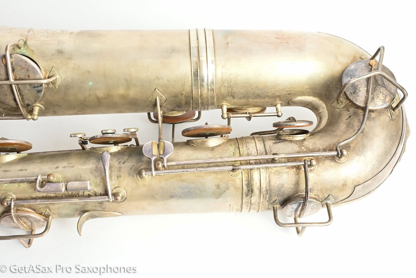 Conn 14M Bass Saxophone Super Clean Original Silver Plate ‘Plumber Neck’ Amazing! 222160