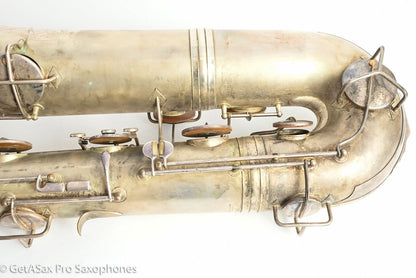 Conn 14M Bass Saxophone Super Clean Original Silver Plate ‘Plumber Neck’ Amazing! 222160