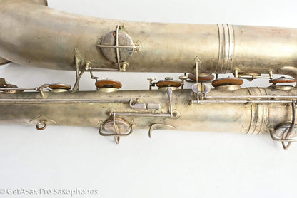 Conn 14M Bass Saxophone Super Clean Original Silver Plate ‘Plumber Neck’ Amazing! 222160