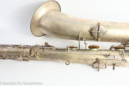 Conn 14M Bass Saxophone Super Clean Original Silver Plate ‘Plumber Neck’ Amazing! 222160