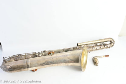Conn 14M Bass Saxophone Super Clean Original Silver Plate ‘Plumber Neck’ Amazing! 222160