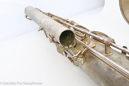 Conn 14M Bass Saxophone Super Clean Original Silver Plate ‘Plumber Neck’ Amazing! 222160