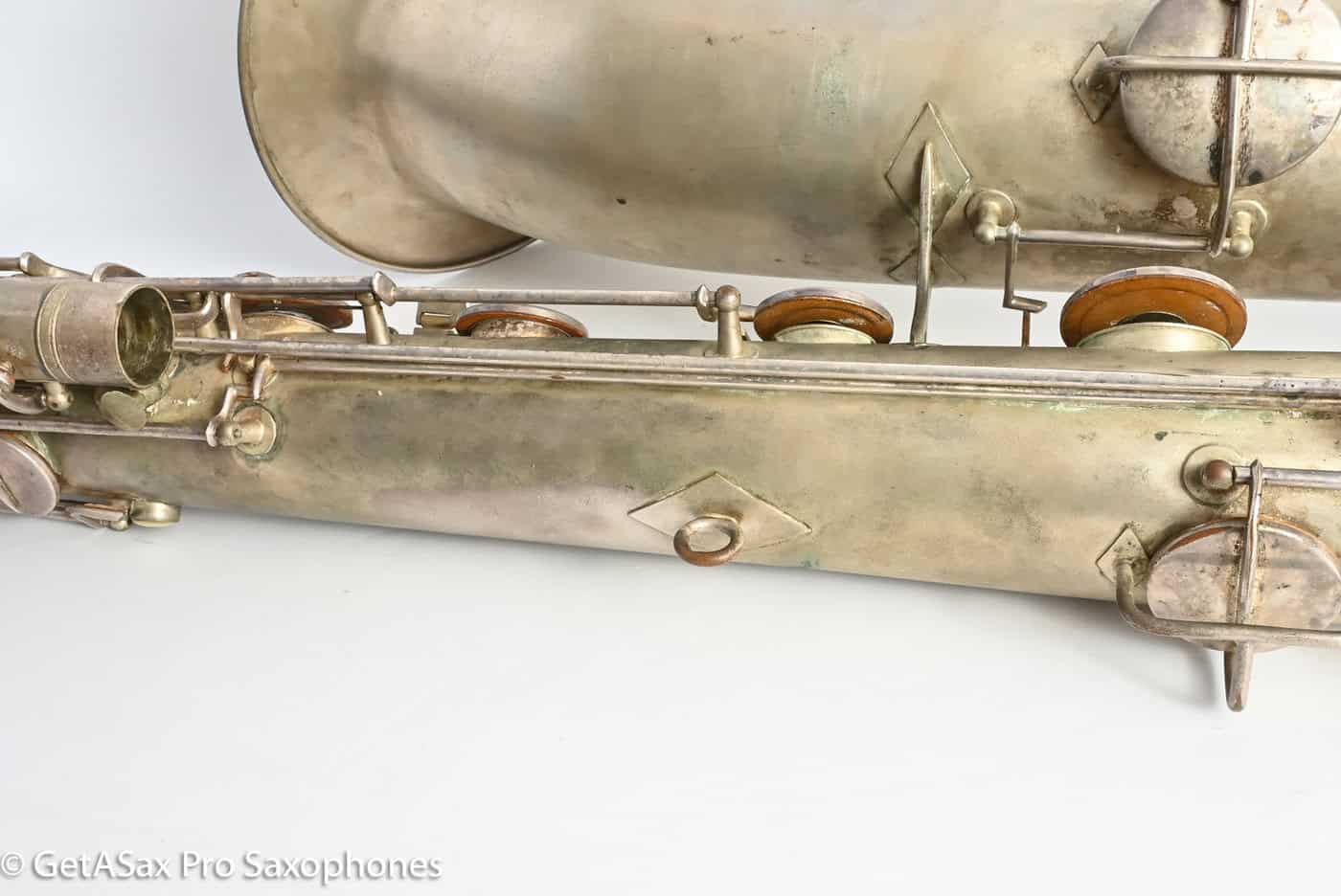 Conn 14M Bass Saxophone Super Clean Original Silver Plate ‘Plumber Neck’ Amazing! 222160