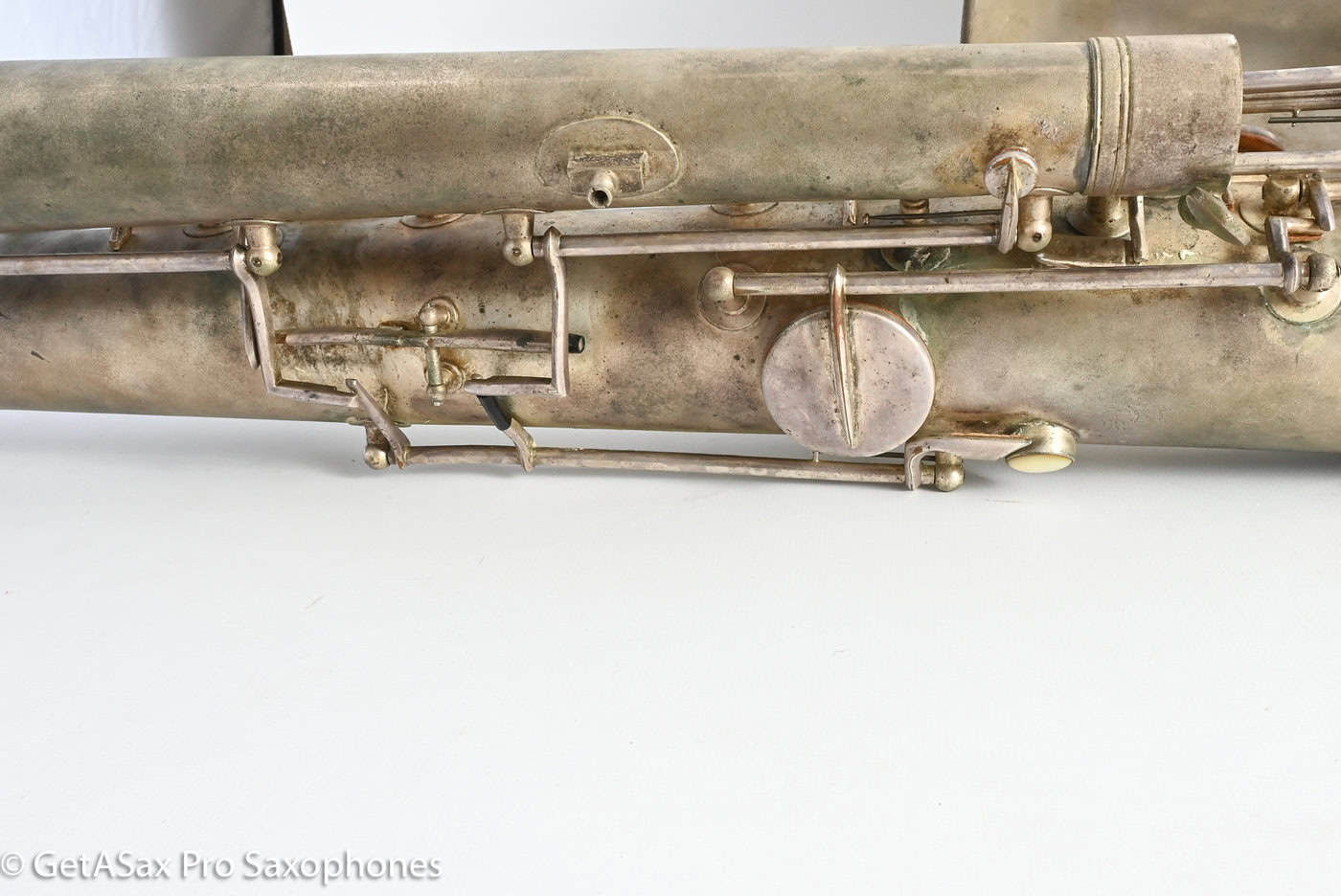 Conn 14M Bass Saxophone Super Clean Original Silver Plate ‘Plumber Neck’ Amazing! 222160