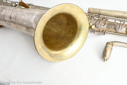 Conn 14M Bass Saxophone Super Clean Original Silver Plate ‘Plumber Neck’ Amazing! 222160