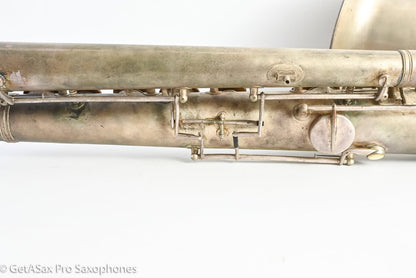 Conn 14M Bass Saxophone Super Clean Original Silver Plate ‘Plumber Neck’ Amazing! 222160
