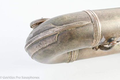 Conn 14M Bass Saxophone Super Clean Original Silver Plate ‘Plumber Neck’ Amazing! 222160