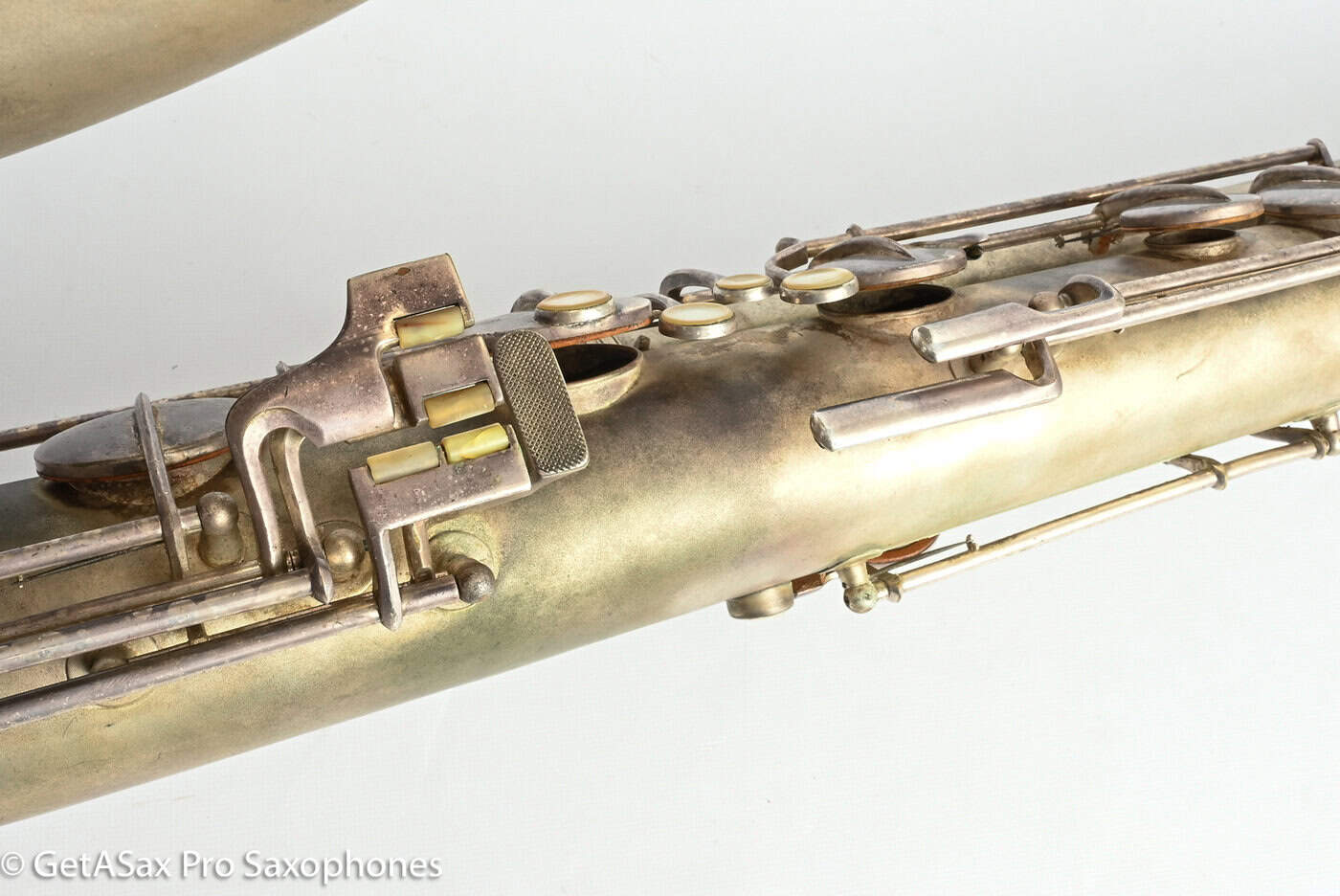 Conn 14M Bass Saxophone Super Clean Original Silver Plate ‘Plumber Neck’ Amazing! 222160