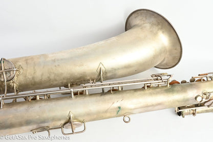 Conn 14M Bass Saxophone Super Clean Original Silver Plate ‘Plumber Neck’ Amazing! 222160