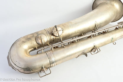 Conn 14M Bass Saxophone Super Clean Original Silver Plate ‘Plumber Neck’ Amazing! 222160