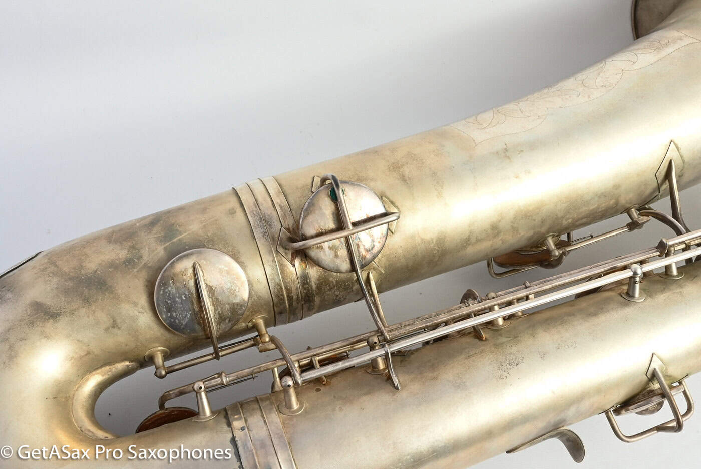 Conn 14M Bass Saxophone Super Clean Original Silver Plate ‘Plumber Neck’ Amazing! 222160