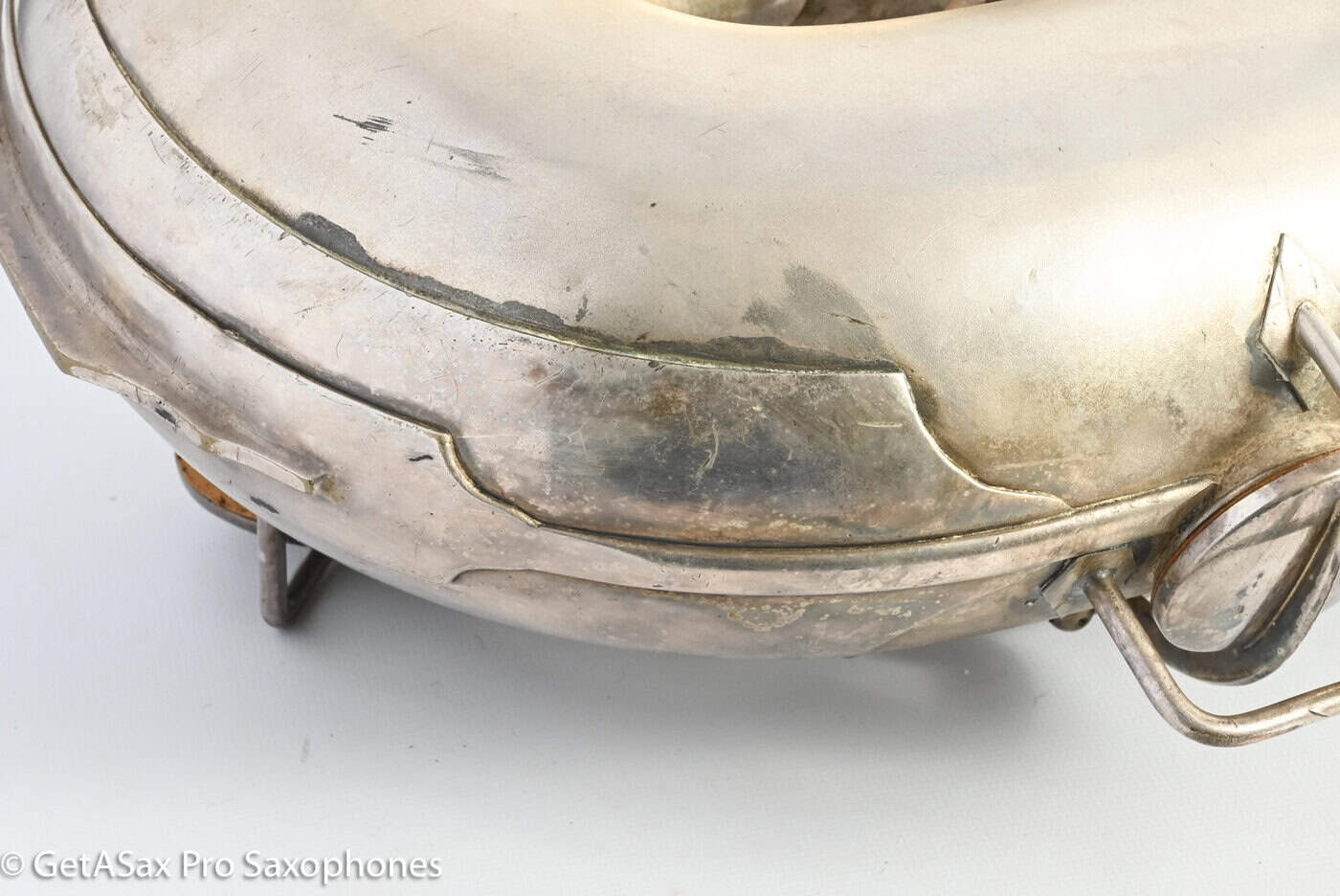 Conn 14M Bass Saxophone Super Clean Original Silver Plate ‘Plumber Neck’ Amazing! 222160