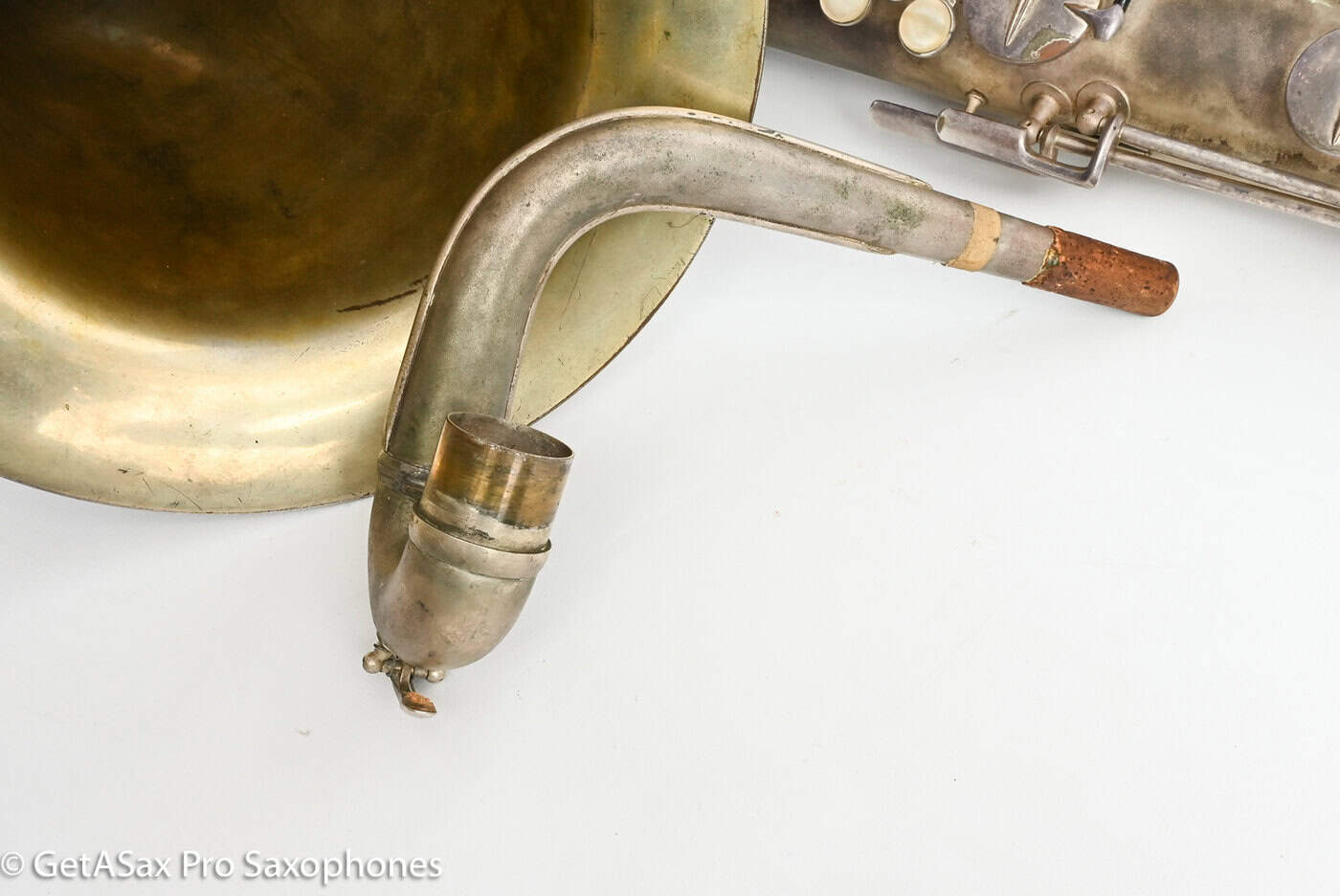 Conn 14M Bass Saxophone Super Clean Original Silver Plate ‘Plumber Neck’ Amazing! 222160