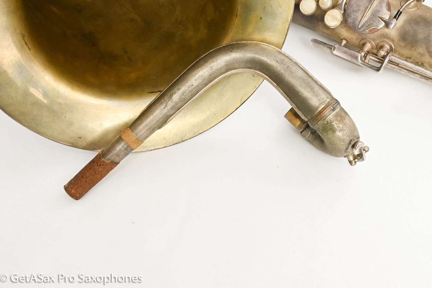 Conn 14M Bass Saxophone Super Clean Original Silver Plate ‘Plumber Neck’ Amazing! 222160