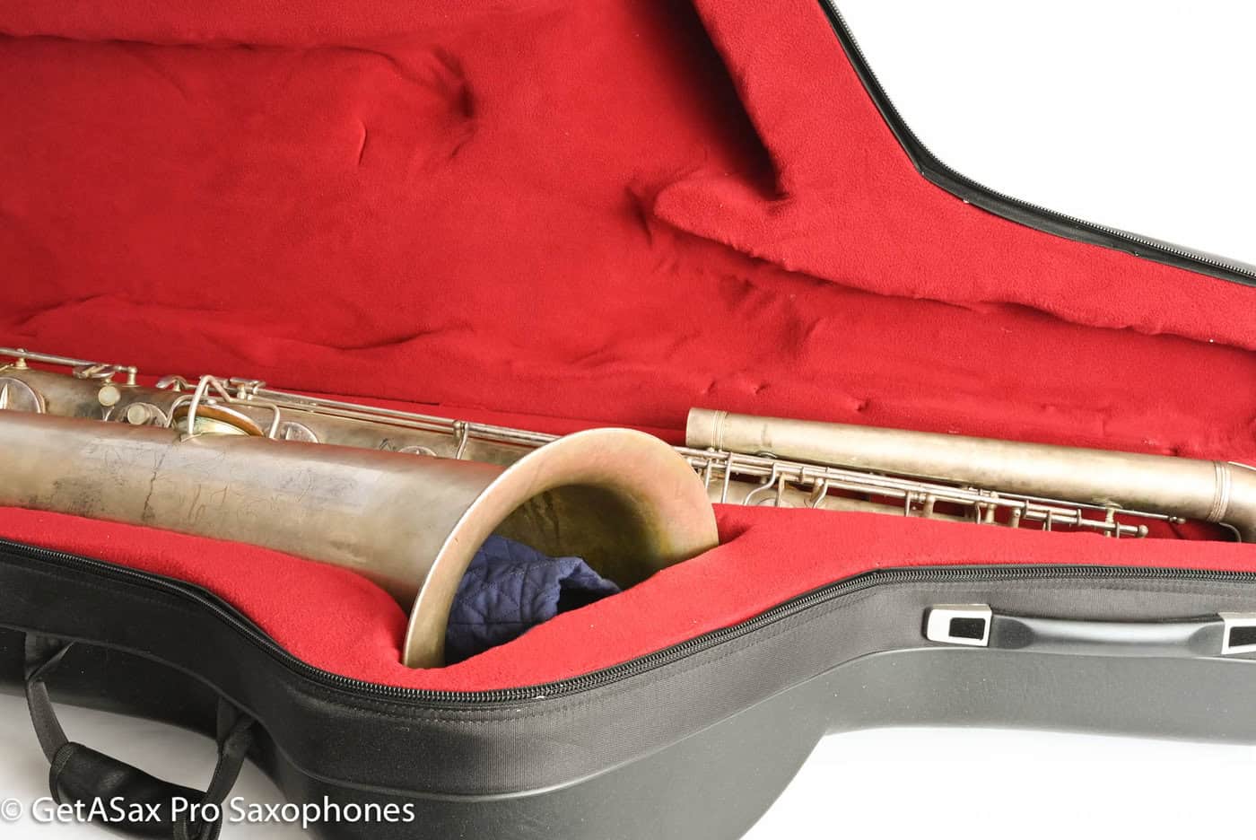 Conn 14M Bass Saxophone Super Clean Original Silver Plate ‘Plumber Neck’ Amazing! 222160