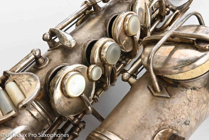 Conn 4M Curved Soprano Original Silver Plate Orig Pads Art Deco Engraved Rare! 239359