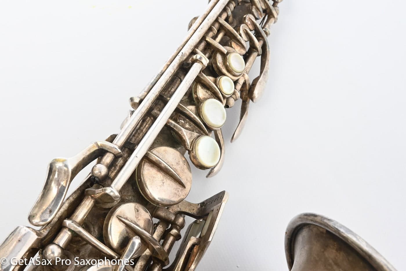 Conn 4M Curved Soprano Original Silver Plate Orig Pads Art Deco Engraved Rare! 239359