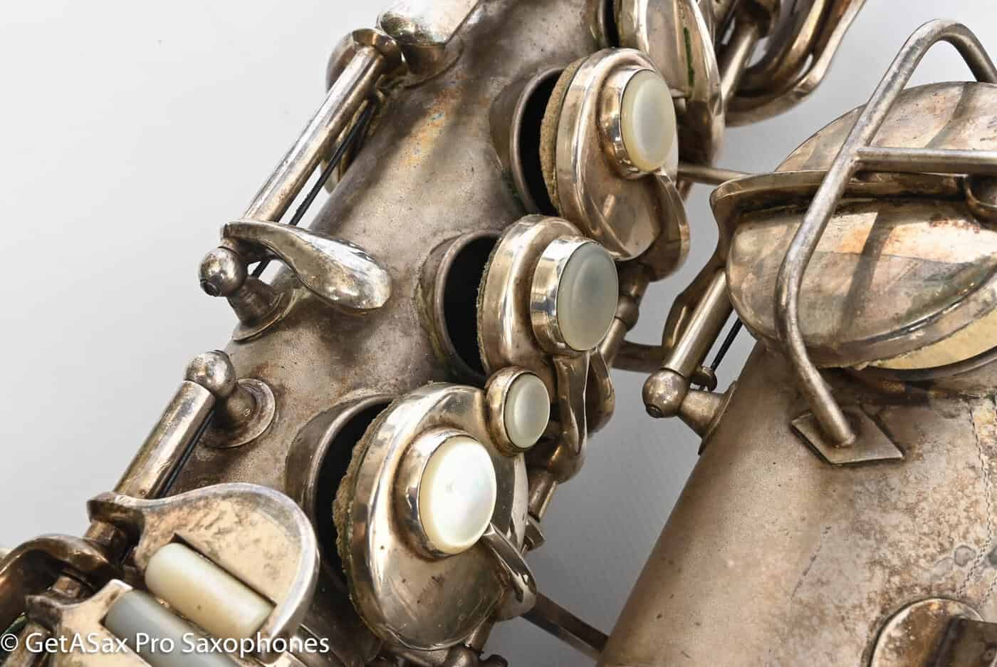 Conn 4M Curved Soprano Original Silver Plate Orig Pads Art Deco Engraved Rare! 239359