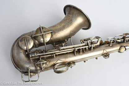 Conn 4M Curved Soprano Original Silver Plate Orig Pads Art Deco Engraved Rare! 239359