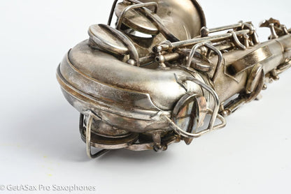 Conn 4M Curved Soprano Original Silver Plate Orig Pads Art Deco Engraved Rare! 239359