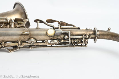 Conn 4M Curved Soprano Original Silver Plate Orig Pads Art Deco Engraved Rare! 239359