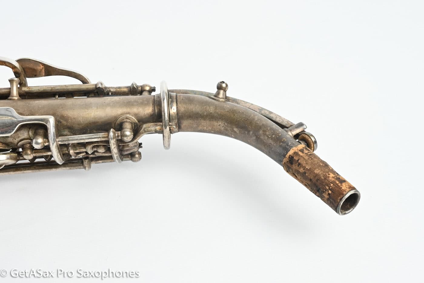 Conn 4M Curved Soprano Original Silver Plate Orig Pads Art Deco Engraved Rare! 239359