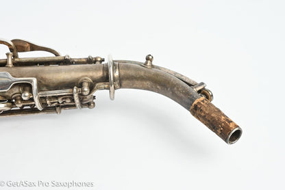 Conn 4M Curved Soprano Original Silver Plate Orig Pads Art Deco Engraved Rare! 239359