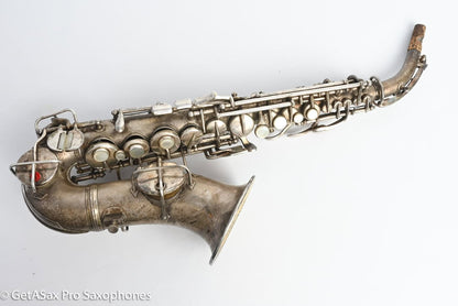 Conn 4M Curved Soprano Original Silver Plate Orig Pads Art Deco Engraved Rare! 239359