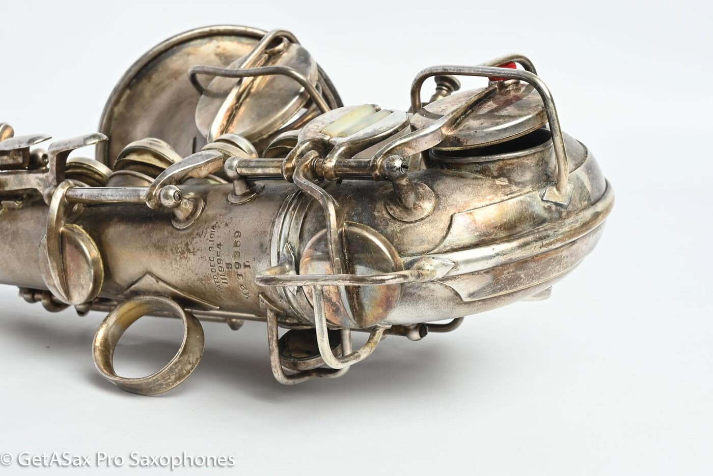 Conn 4M Curved Soprano Original Silver Plate Orig Pads Art Deco Engraved Rare! 239359