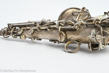 Conn 4M Curved Soprano Original Silver Plate Orig Pads Art Deco Engraved Rare! 239359