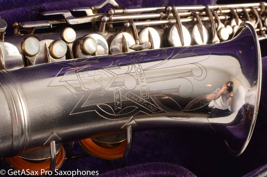 Conn 6M VIII Original Silver Plate Pre-War Rare Version 285404 Excellent Condition