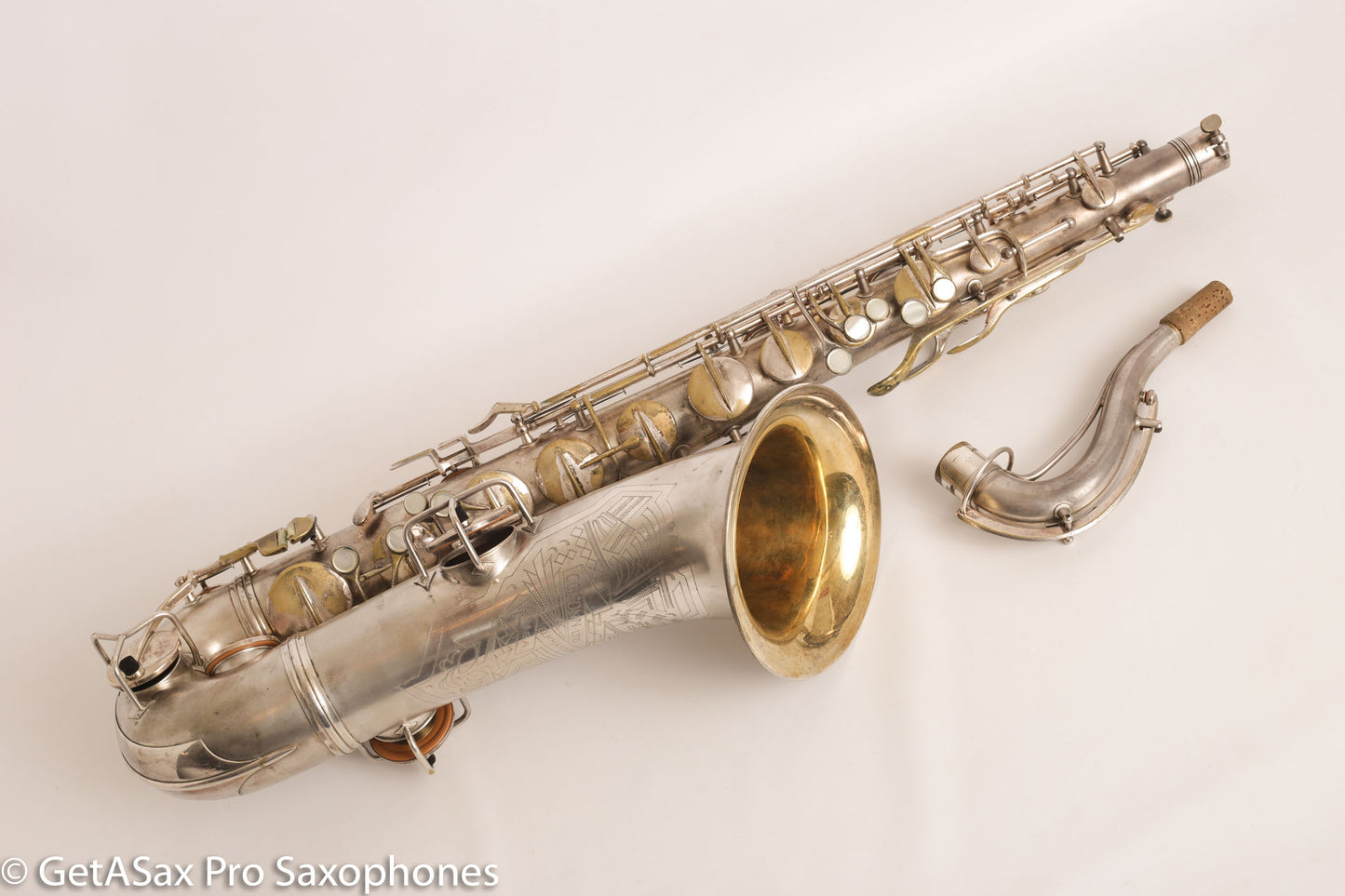 Conn Art Deco Transitional NWII / 10M Tenor Original Silver Plate Recent Overhaul 244566