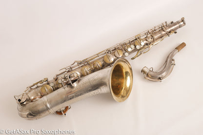 Conn Art Deco Transitional NWII / 10M Tenor Original Silver Plate Recent Overhaul 244566