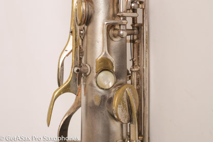 Conn Art Deco Transitional NWII / 10M Tenor Original Silver Plate Recent Overhaul 244566