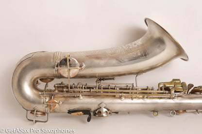 Conn Art Deco Transitional NWII / 10M Tenor Original Silver Plate Recent Overhaul 244566
