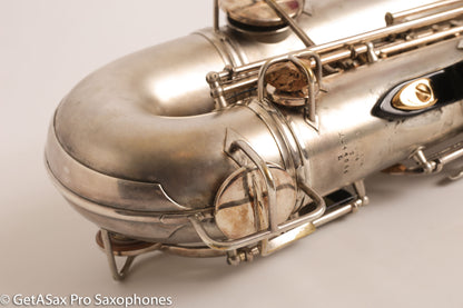 Conn Art Deco Transitional NWII / 10M Tenor Original Silver Plate Recent Overhaul 244566