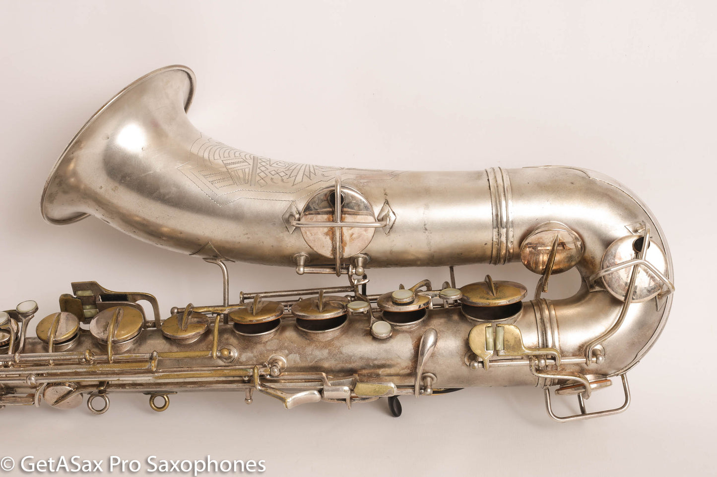 Conn Art Deco Transitional NWII / 10M Tenor Original Silver Plate Recent Overhaul 244566