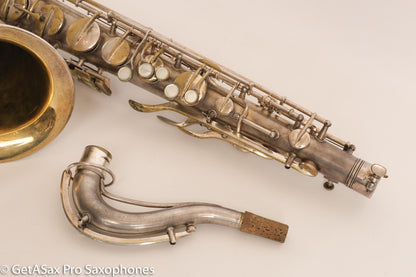 Conn Art Deco Transitional NWII / 10M Tenor Original Silver Plate Recent Overhaul 244566