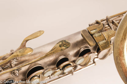Conn Art Deco Transitional NWII / 10M Tenor Original Silver Plate Recent Overhaul 244566
