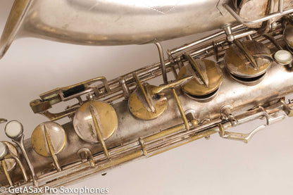 Conn Art Deco Transitional NWII / 10M Tenor Original Silver Plate Recent Overhaul 244566