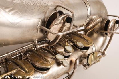 Conn Art Deco Transitional NWII / 10M Tenor Original Silver Plate Recent Overhaul 244566