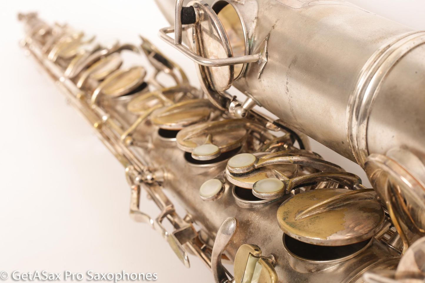 Conn Art Deco Transitional NWII / 10M Tenor Original Silver Plate Recent Overhaul 244566