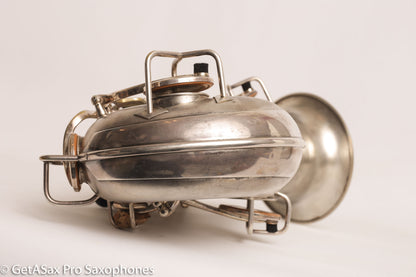 Conn Art Deco Transitional NWII / 10M Tenor Original Silver Plate Recent Overhaul 244566