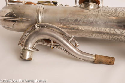 Conn Art Deco Transitional NWII / 10M Tenor Original Silver Plate Recent Overhaul 244566