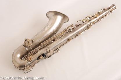 Conn Art Deco Transitional NWII / 10M Tenor Original Silver Plate Recent Overhaul 244566
