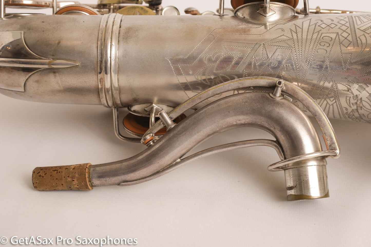 Conn Art Deco Transitional NWII / 10M Tenor Original Silver Plate Recent Overhaul 244566