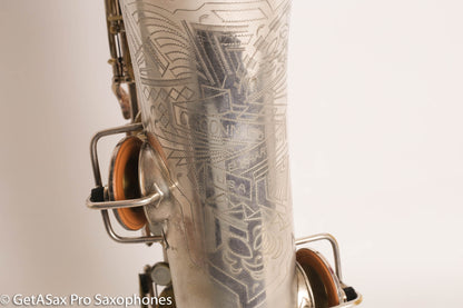 Conn Art Deco Transitional NWII / 10M Tenor Original Silver Plate Recent Overhaul 244566