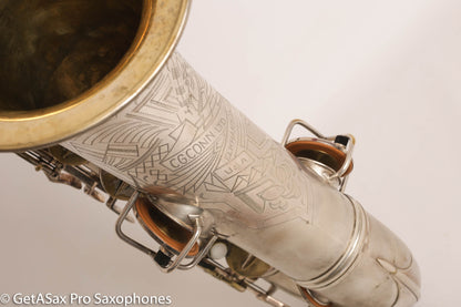 Conn Art Deco Transitional NWII / 10M Tenor Original Silver Plate Recent Overhaul 244566