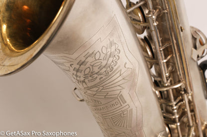 Conn Art Deco Transitional NWII / 10M Tenor Original Silver Plate Recent Overhaul 244566