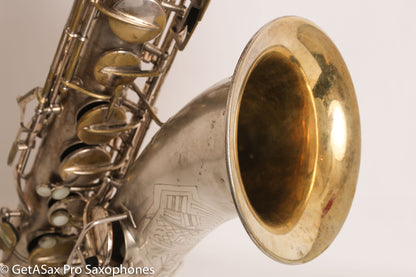 Conn Art Deco Transitional NWII / 10M Tenor Original Silver Plate Recent Overhaul 244566